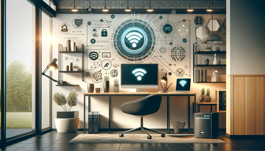 Modern home office with technology symbolizing the transition from Affordable Connectivity Program support.
