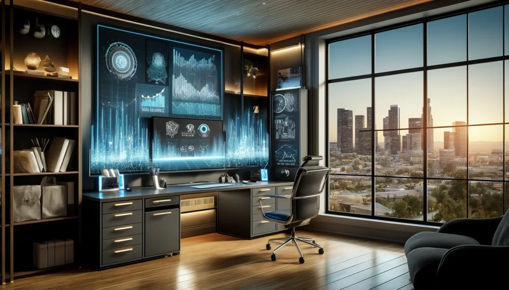 Modern home office in Glendale showcasing high-speed internet technology.