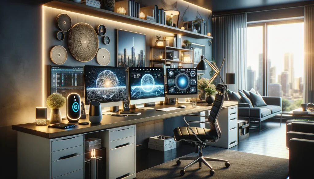 Sophisticated home office in Grande Prairie, TX, with modern technology and high-speed internet, representing the benefits of choosing the right ISP.