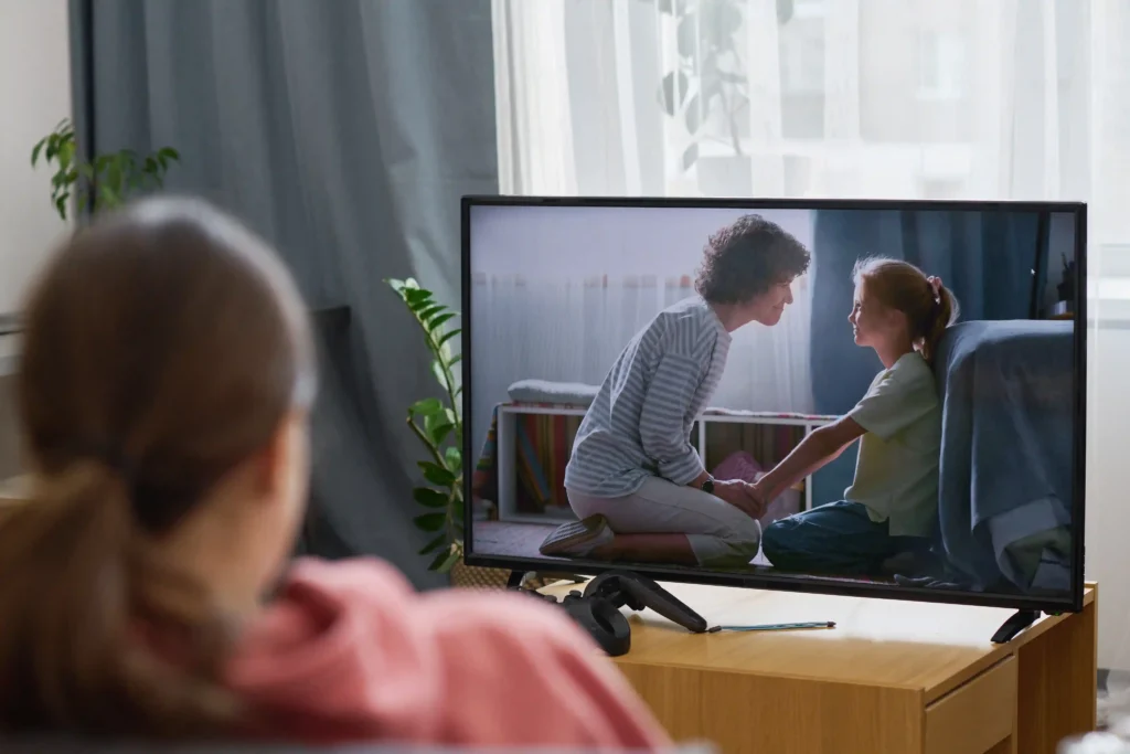 Girl watching tv smarterhome.ai